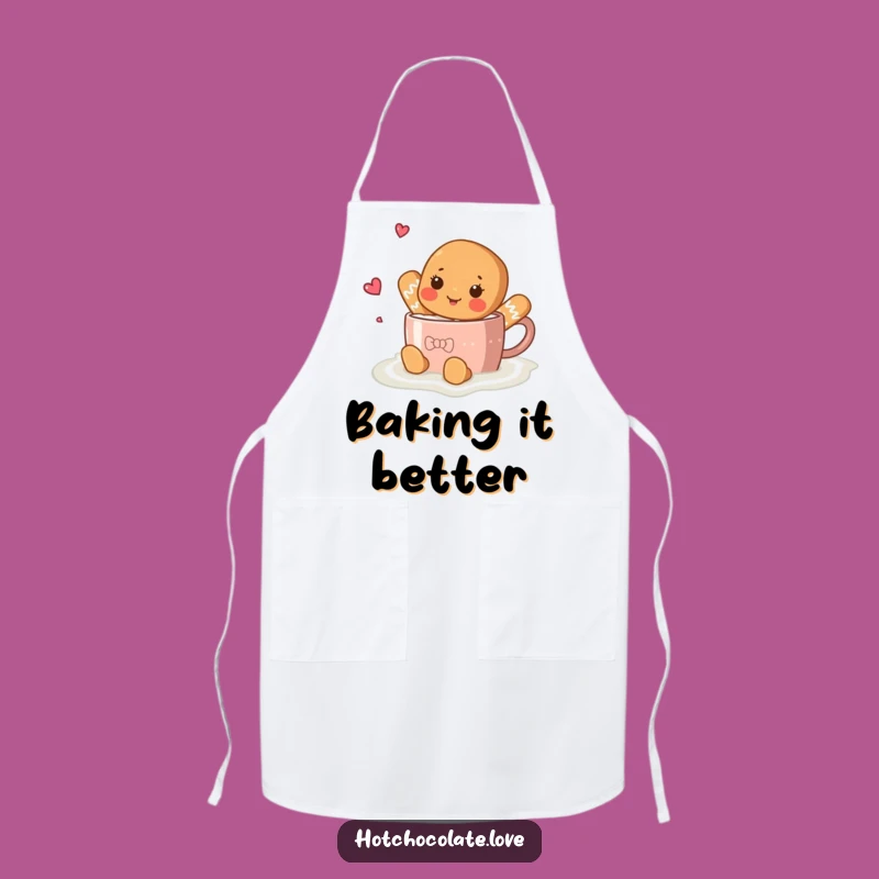 Funny Gingerbread Apron: Hot Chocolate Swimmer - Hilarious Kitchen Wear