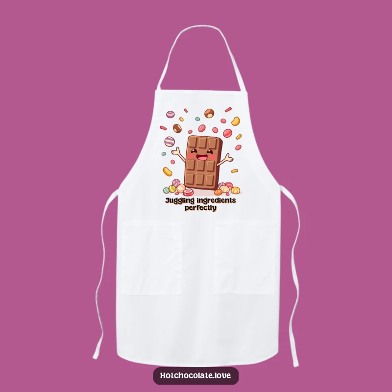 Funny Chocolate Bar Juggling Apron - Cook with Confectionery Comedy!