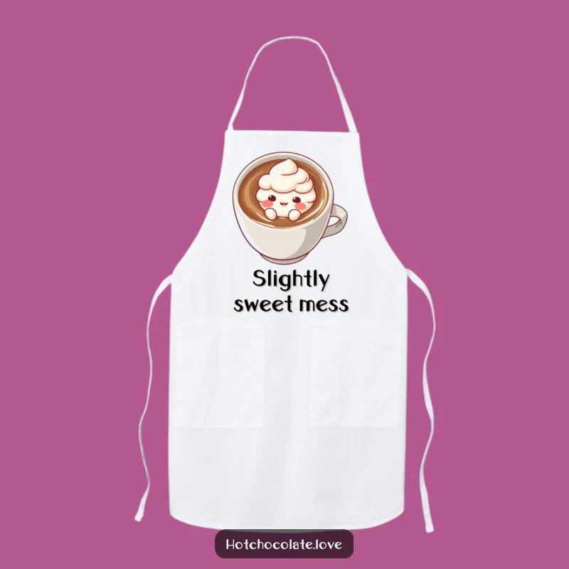 Funny Cocoa Puff Apron: Playful Character in Hot Drink, Chef's Hilarious Kitchen Gift