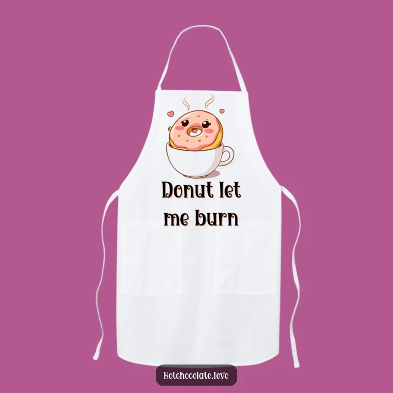 Funny Donut Apron: Bouncy Character Hot Chocolate Chef Wear