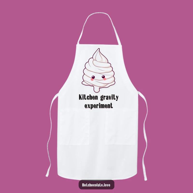 Funny Whipped Cream Dollop Rolling Down Apron - Kitchen Humor & Gift