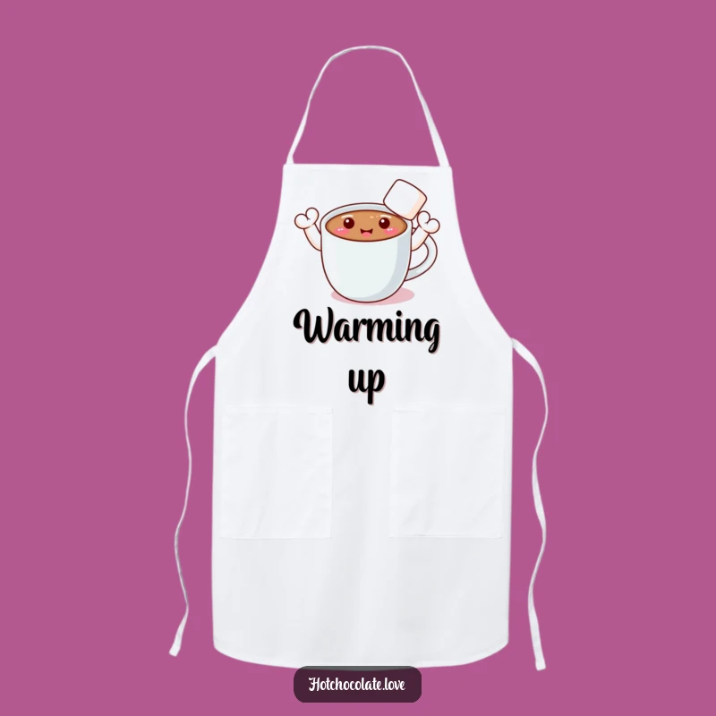 Funny Hot Chocolate Apron: Waving Marshmallow Arms for Kitchen Fun, Humorous Cook Gift