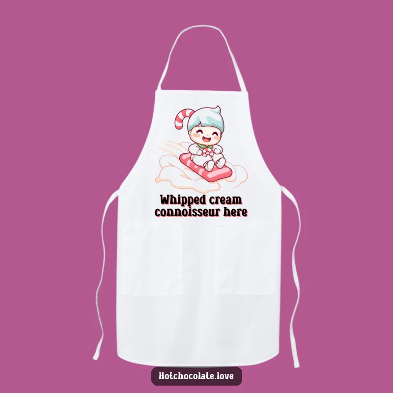 Funny Candy Cane Apron: Whipped Cream Slope Chef - Hilarious Kitchen Wear