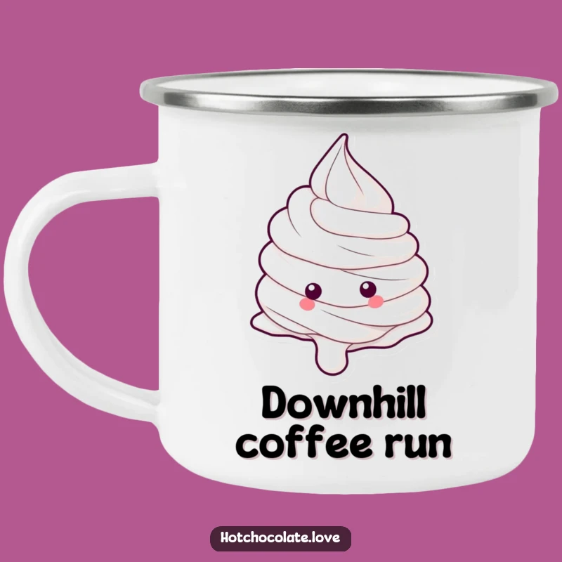 Funny Whipped Cream Dollop Rolling Down Camping Mug - Outdoor Laughs Gift