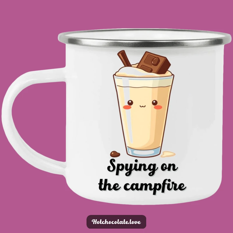 Funny Curious Chocolate Chip Camping Mug: Enjoy Rich Sips with Playful Intrigue