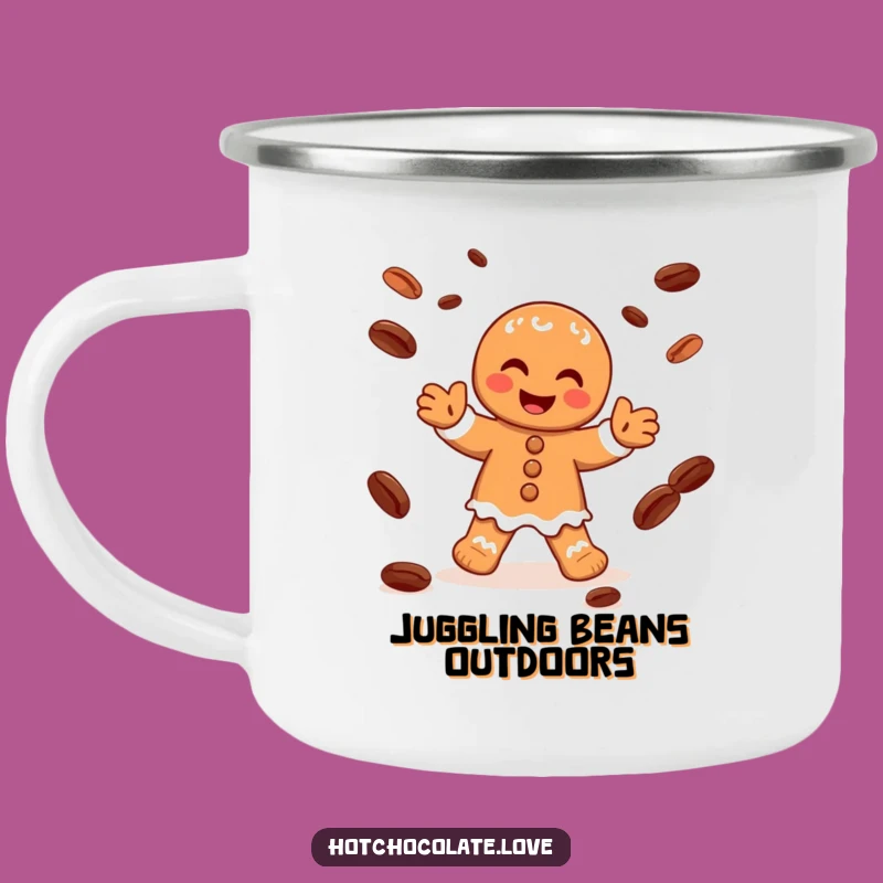 Funny Gingerbread Man Juggling Camping Mug - Festive Outdoor Cheer