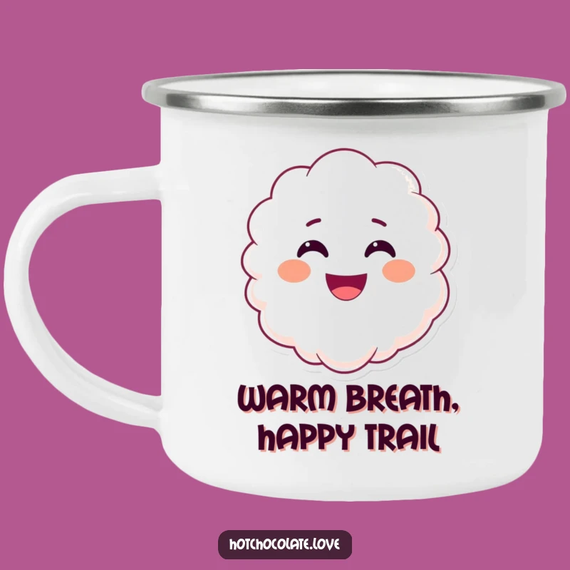 Funny Smiling Steam Camping Mug: Enjoy Warm Sips with a Happy Face
