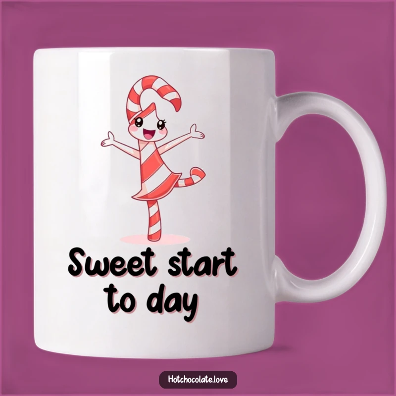 Funny Candy Cane Mug: Pirouette Design, Perfect Festive Sweet Gift