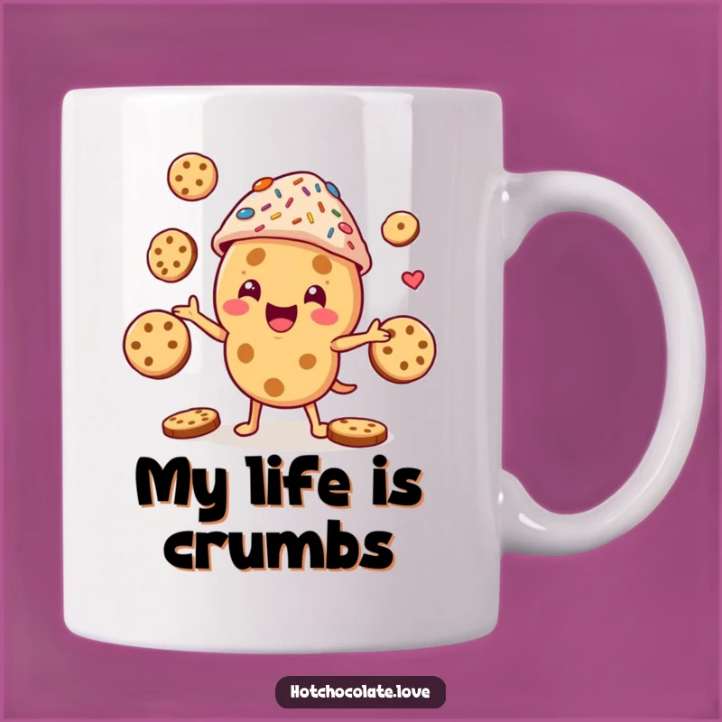 Funny Cookie Juggler Mug: A Cheerful Sprinkle Hat Character, Perfect Funny Gift