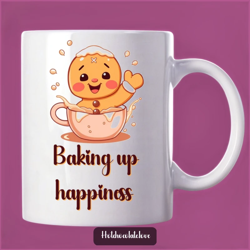 Funny Gingerbread Mug: Hilarious Cocoa Splashing Character Gift