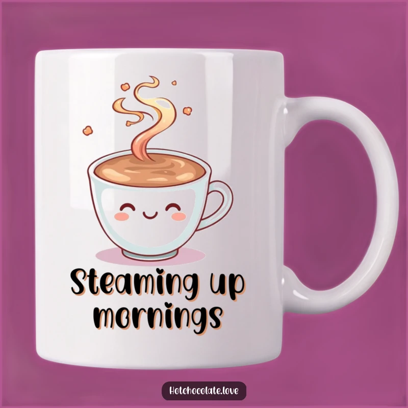 Funny Hot Chocolate Mug: Smiling Cocoa Cup Winter Warmth Funny Gift