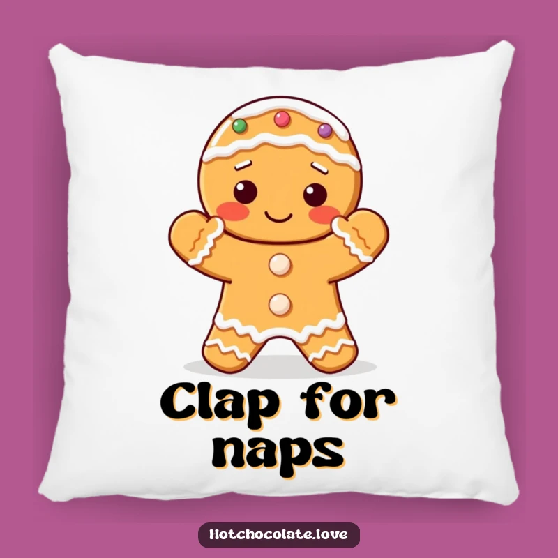 Funny Gingerbread Pillow: Clapping Cookie, Cozy Comfort, Perfect Holiday Gift