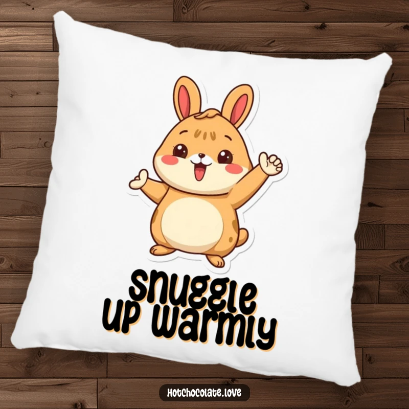 Funny pillow featuring a proud cinnamon bun character in a warm, inviting pose, offering cozy comfort and a sweet, whimsical touch.