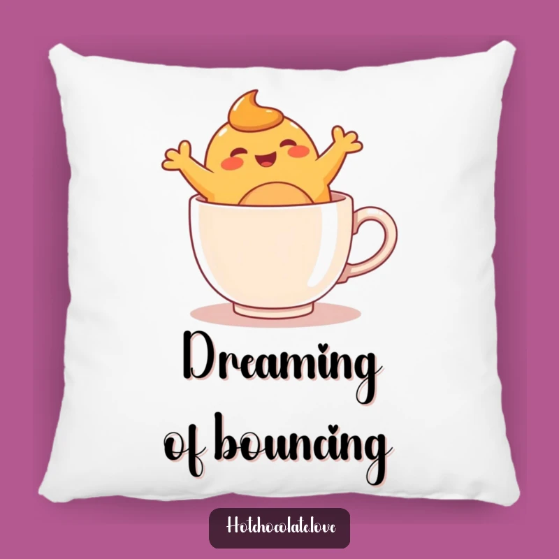 Funny Caramel Blob Mug Pillow - Cozy & Cheerful Home Accent