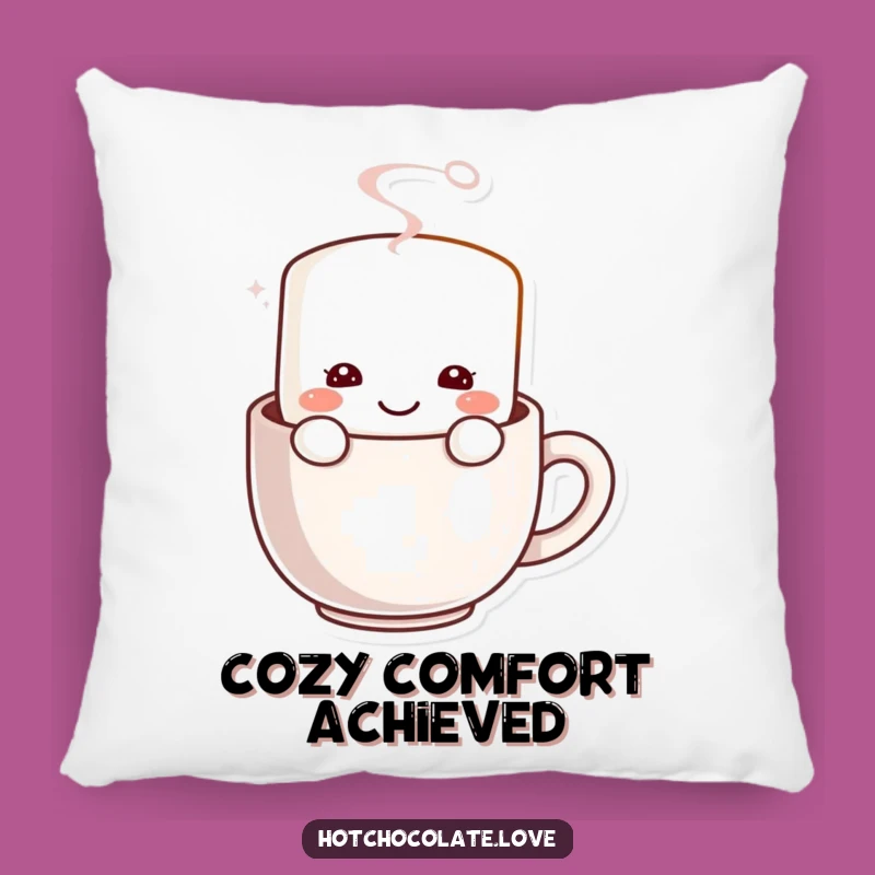 Funny Marshmallow Pillow: Cozy Cushion with Hilarious Hot Drink Friend