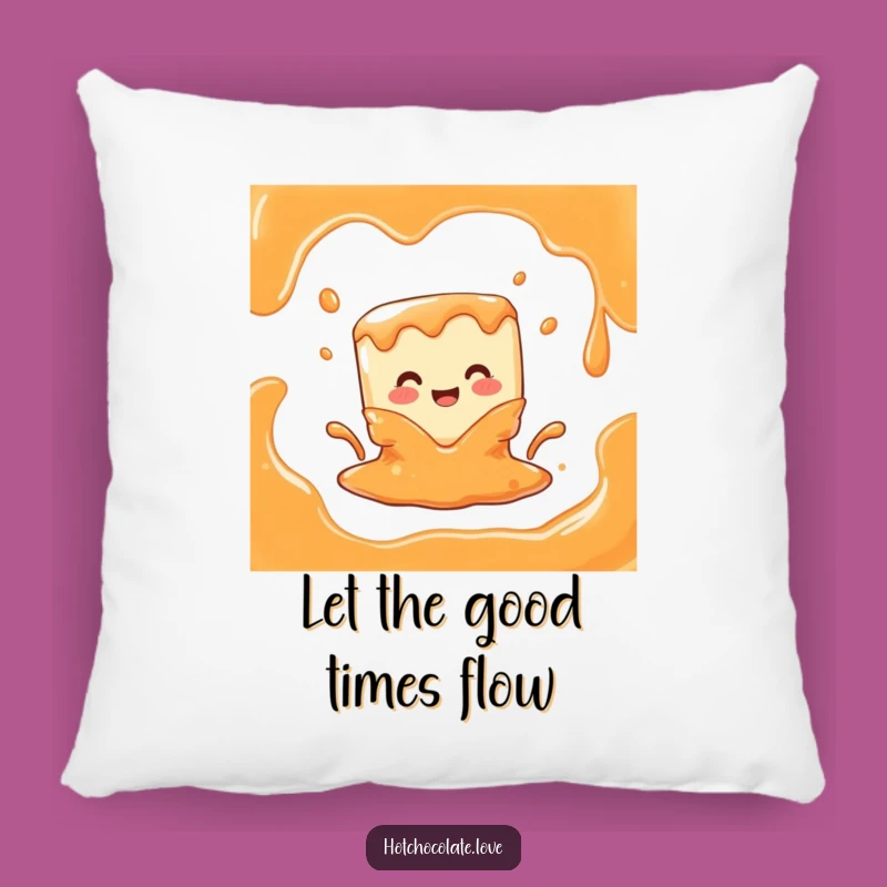 Cozy Funny Melting Caramel Cube Pillow: Sweet Dreams with Humorous Comfort