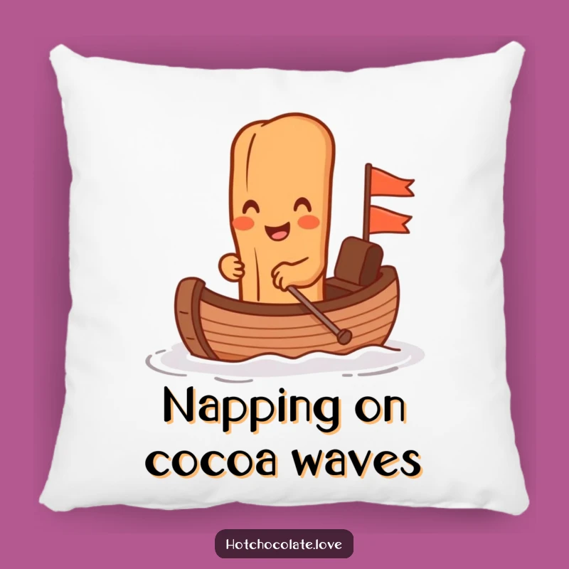 Funny Cinnamon Stick Chocolate Boat Pillow - Cozy & Hilarious Home Accent
