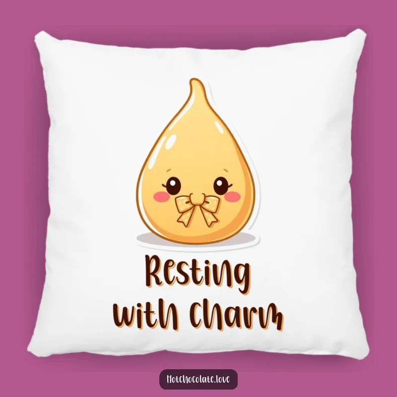 Funny Caramel Pillow: Cozy & Charming Bow Design, Perfect Gift