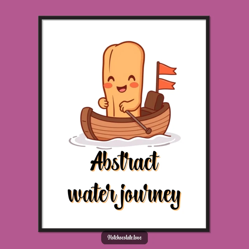 Funny Cinnamon Stick Chocolate Boat Digital Art - Instant Whimsical Decor