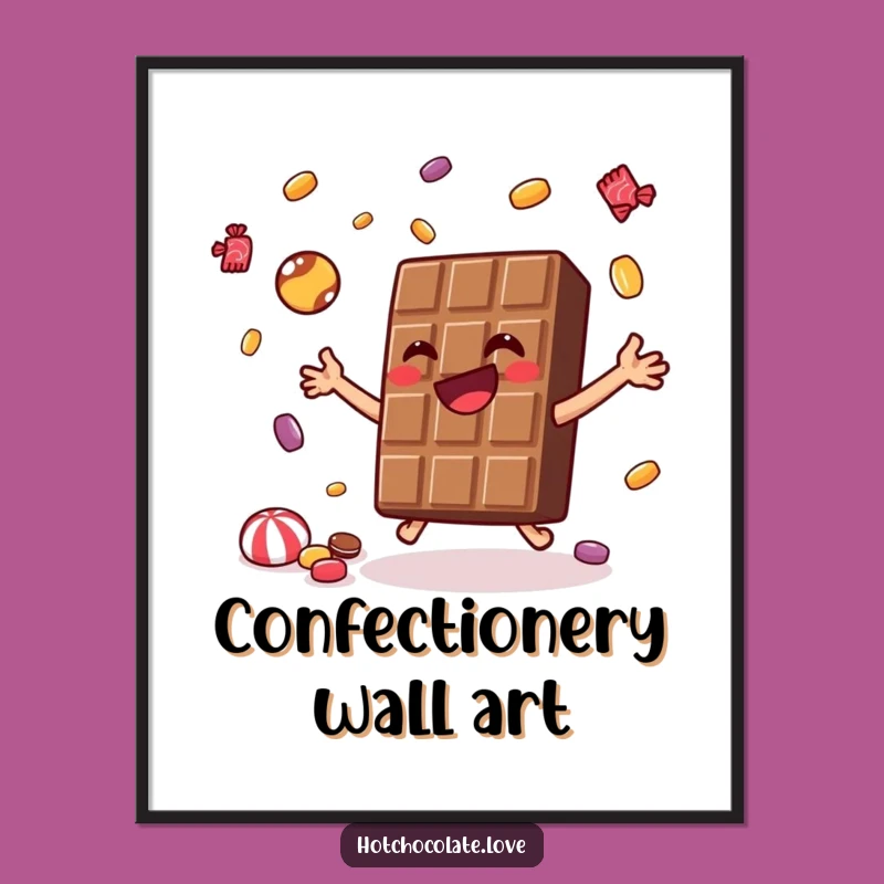 Funny Chocolate Juggling Print: Sweet Treat Digital Art, Perfect Gift