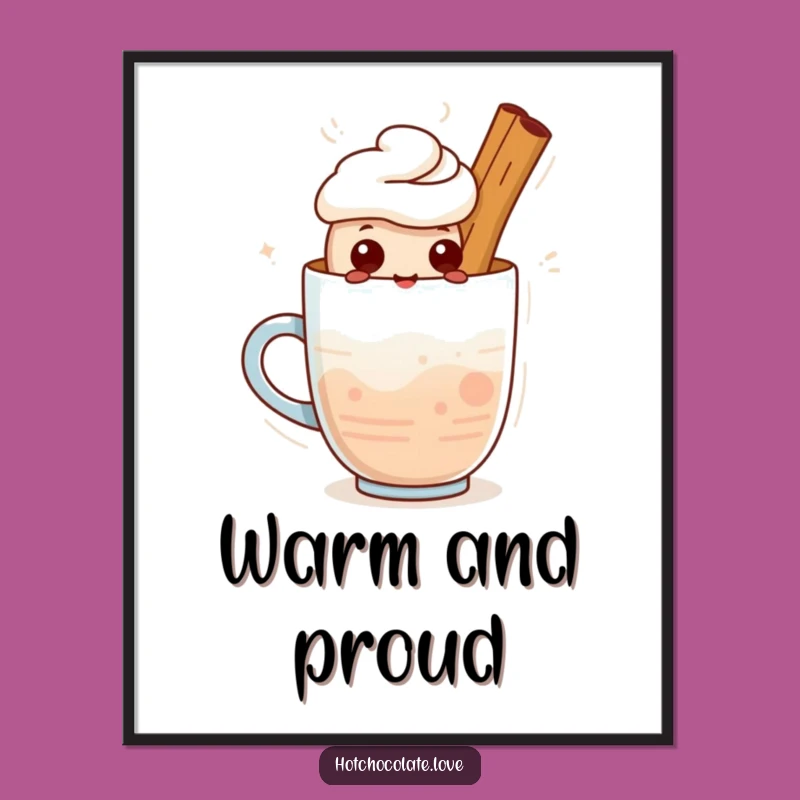 Funny Cinnamon Stick Digital Art: Proud Warm Drink Character Decor
