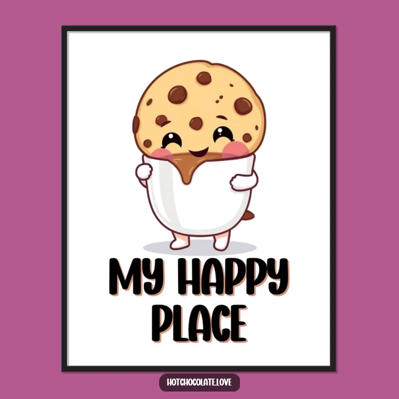 Funny Cookie Digital Art: Instant Chocolate Chip Download for Sweet Decor