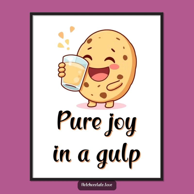 Funny Happy Cookie Digital Art: Instant Jovial Sips and Cheerful Happiness for Your Space