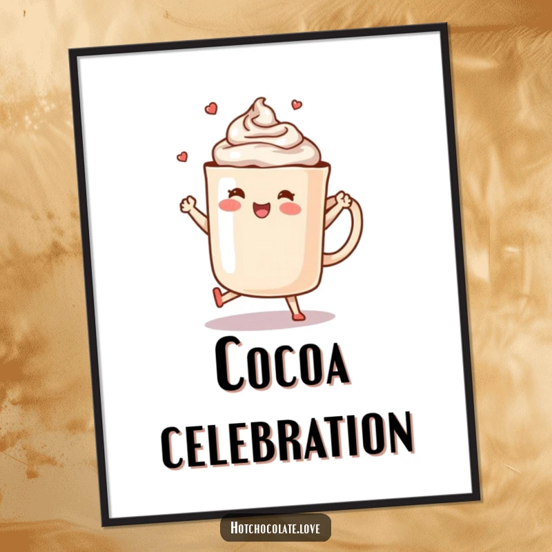 Funny Hot Chocolate Digital Art: A steaming mug of hot chocolate performs a happy dance.