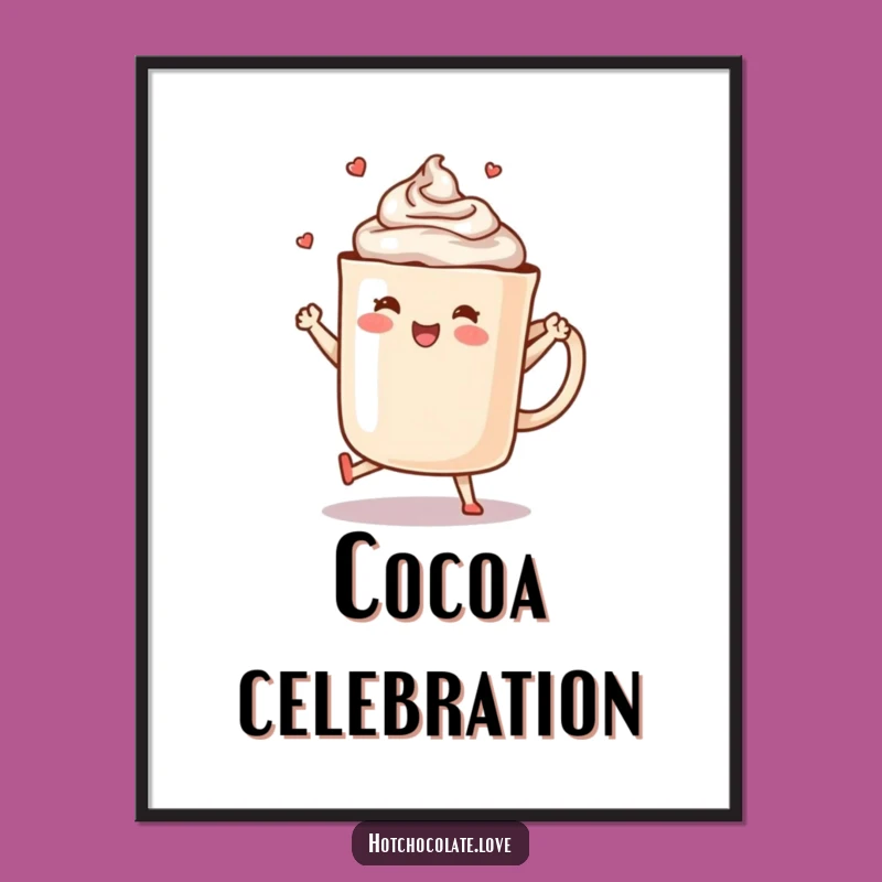 Funny Hot Chocolate Dance Digital Art - Instant Cheerful Decor for Cozy Homes
