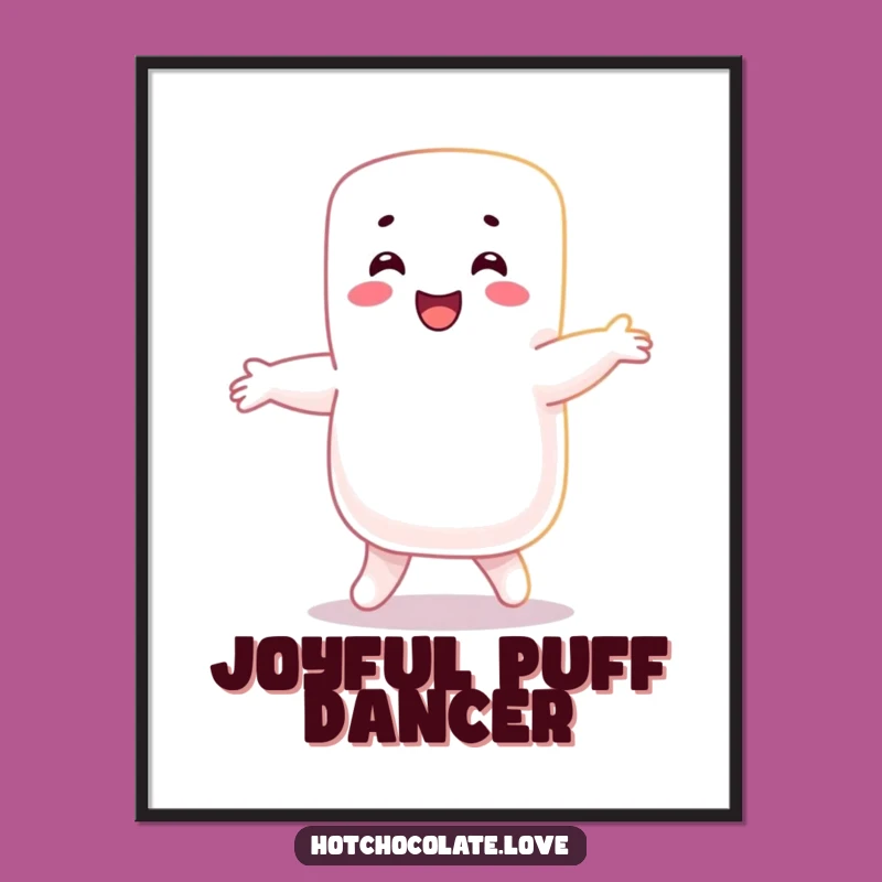 Funny Marshmallow Dance Digital Print: Joyful Confectionery Art Funny Gift