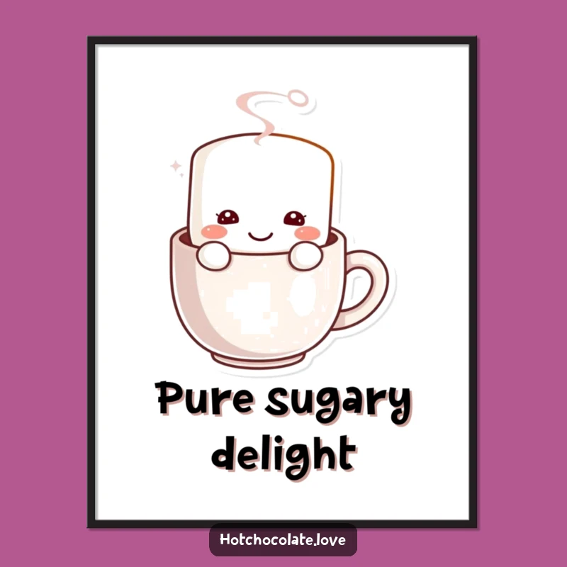 Funny Marshmallow Digital Art: Instant Hot Drink Download for Sweet Decor