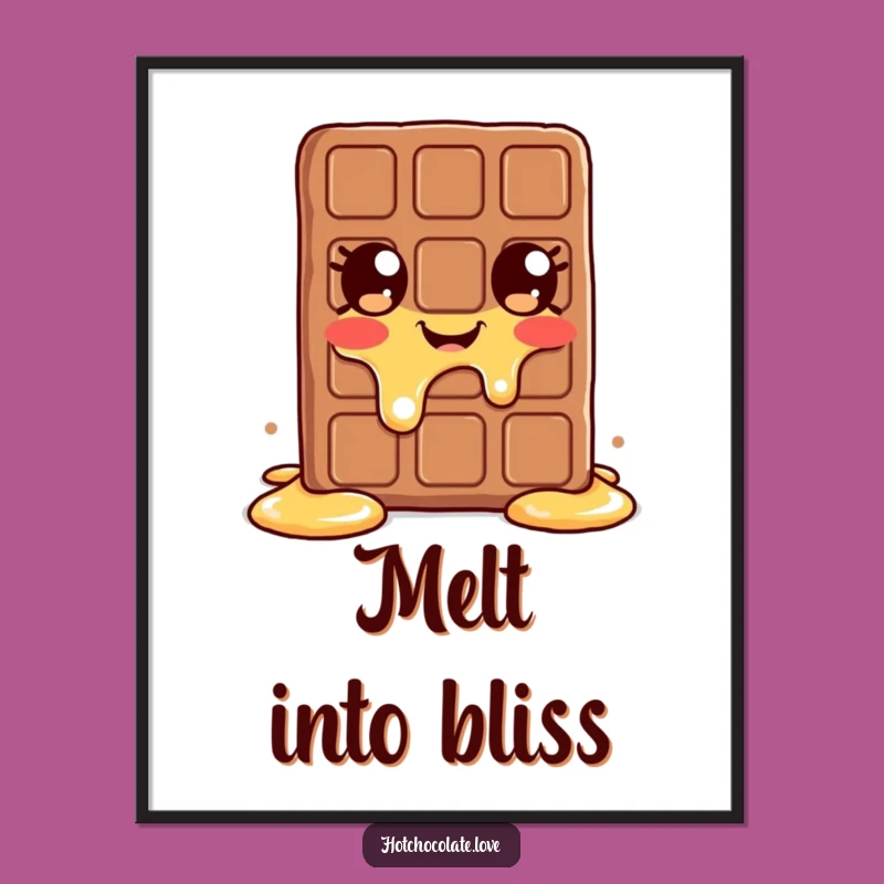 Funny Melting Chocolate Bar Digital Art: Instant Cheerful Decor for Your Space!