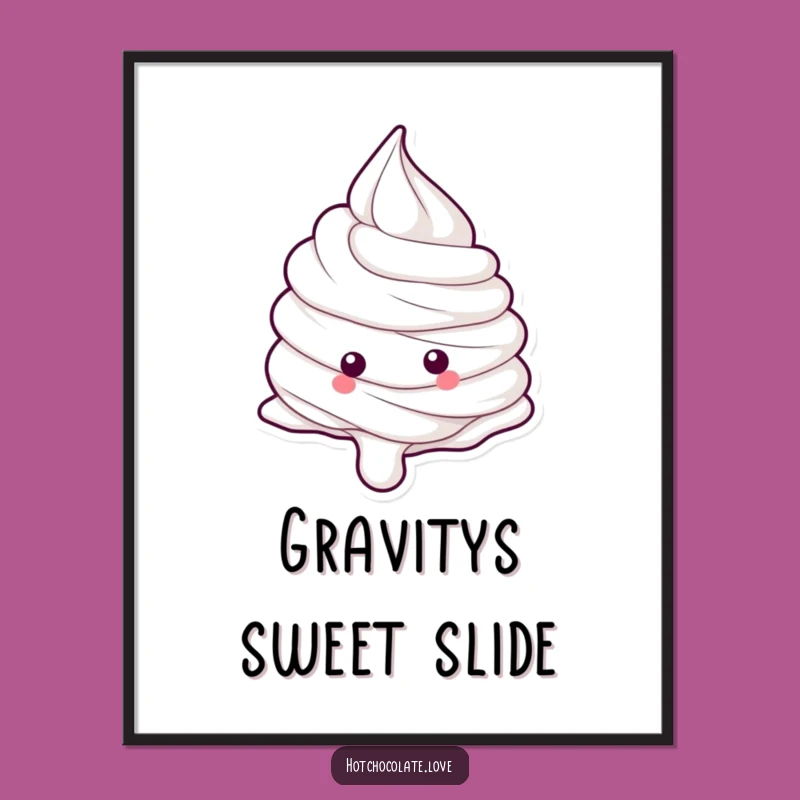 Funny Whipped Cream Dollop Rolling Down Digital Art - Instant Smile & Gift