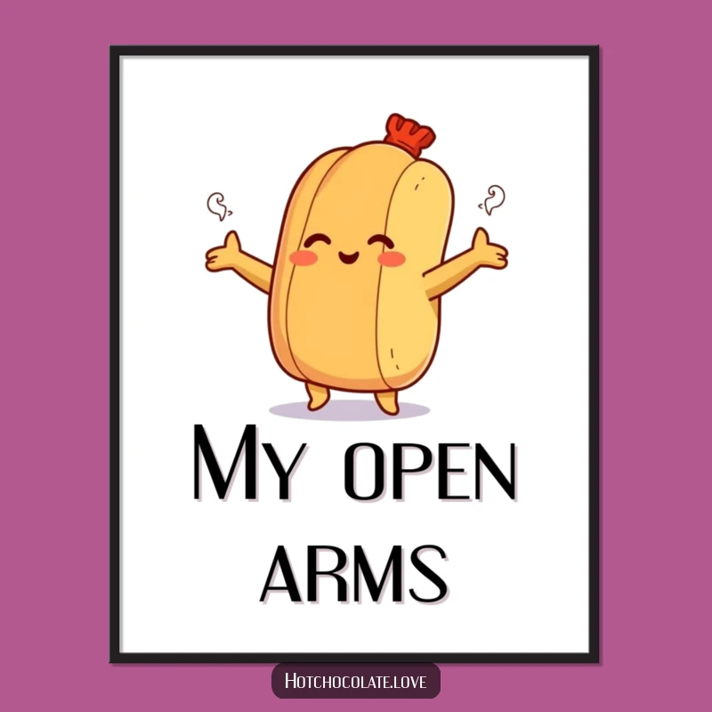 Funny Hot Dog Hug Digital Art - Steamy Printable