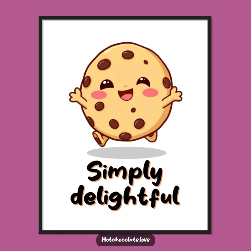 Funny Cookie Hop Digital Art: Giggling Character Hopping, Instant Joyful Wall Decor Gift