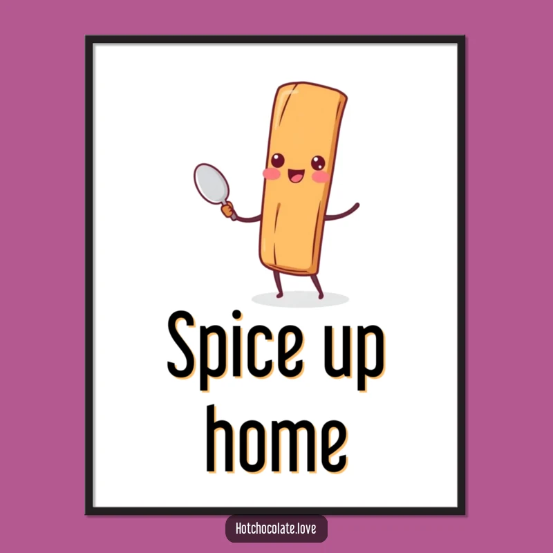 Funny Cinnamon Stick Spoon Print: Instant Joy, Adorable Wall Decor, Funny Gift