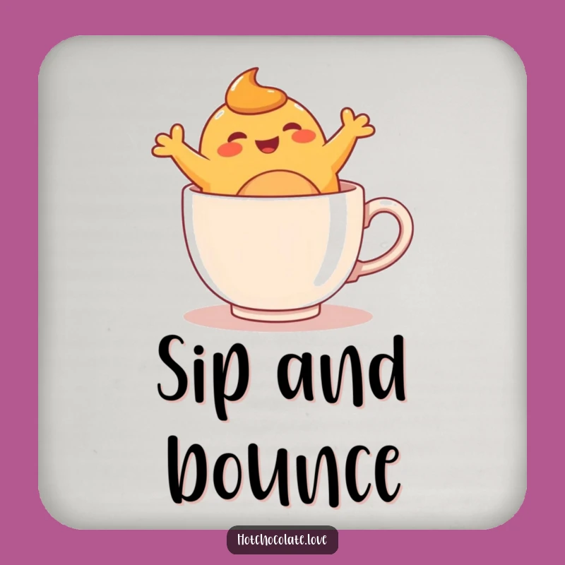 Funny Caramel Blob Mug Coaster - Protect Surfaces with Sweet Cheer