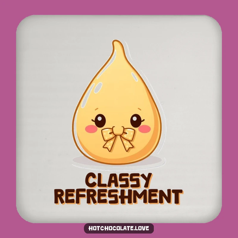 Funny Caramel Coaster: Protect Surfaces with Charming Bow, Gift