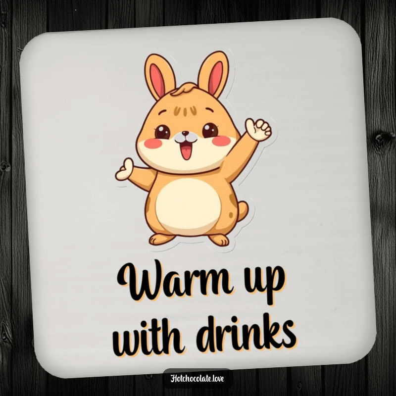 Funny drink coaster featuring a proud cinnamon bun character in a warm, inviting pose, protecting surfaces with its charm.