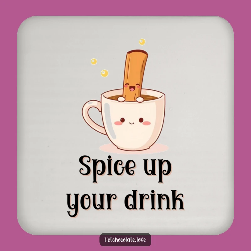 Funny Cinnamon Stick Drink Coaster: Protect Surfaces with Spiced Style
