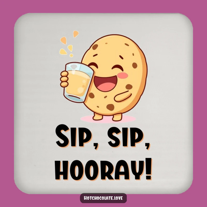 Funny Happy Cookie Coaster: Protect Surfaces with Jovial Sips and Cheerful Vibes