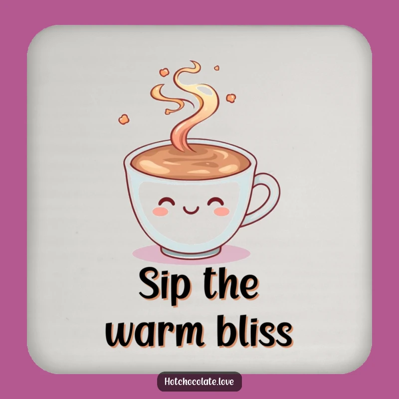 Funny Hot Chocolate Coaster: Smiling Cocoa Cup Drink Art Funny Gift
