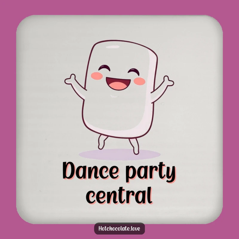 Funny Marshmallow Dance Coaster - Protect Surfaces with Sweet Humor!