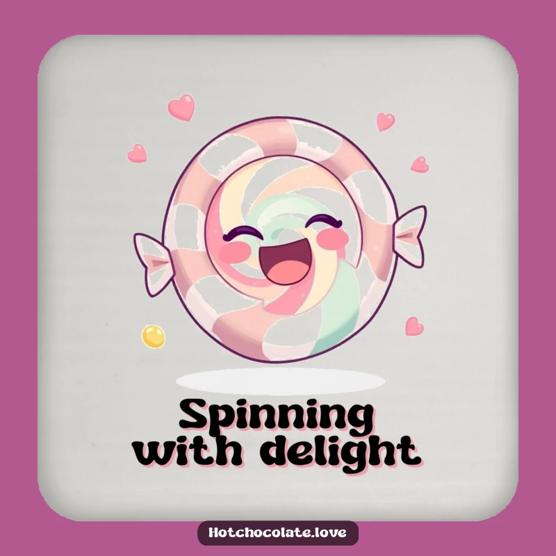 Funny Peppermint Coaster: Protect Surfaces with Joyful Spin, Gift