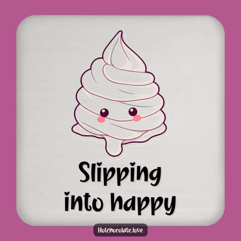 Funny Whipped Cream Dollop Rolling Down Coaster - Protect Surfaces with Humor Gift