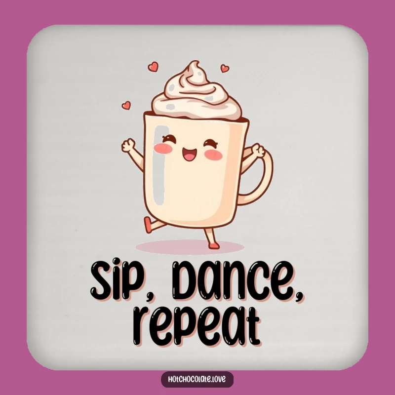 Funny Hot Chocolate Dance Coaster Set - Protect Surfaces with Joy