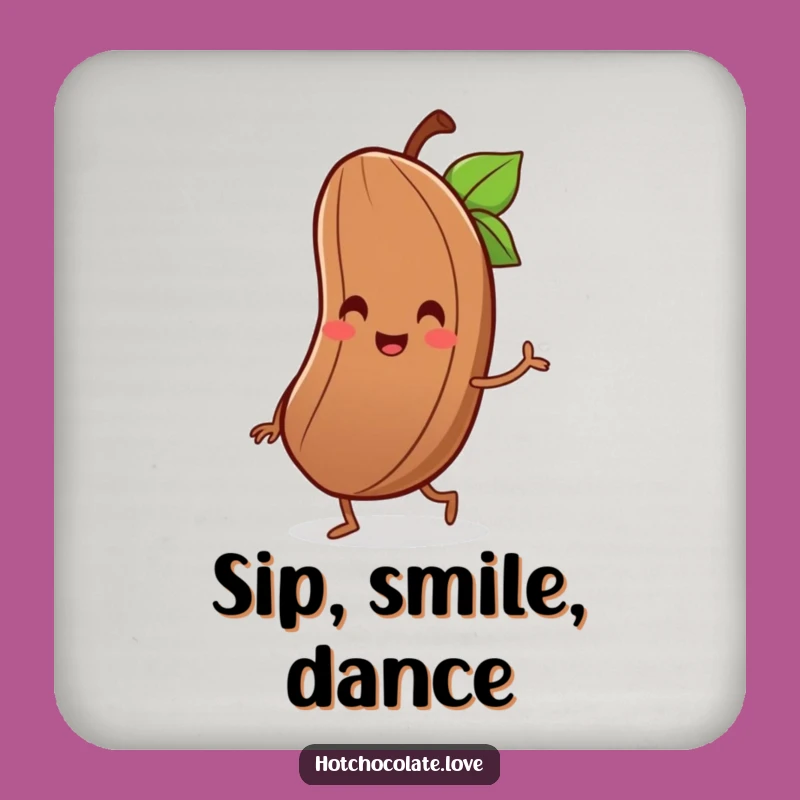 Funny Cocoa Bean Jig Coaster - Protect Surfaces with Joy