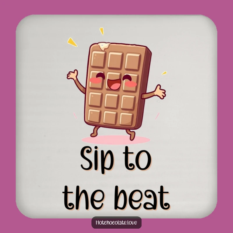 Funny Chocolate Bar Drink Coaster: Protect Surfaces with Sweet Dancing Charm