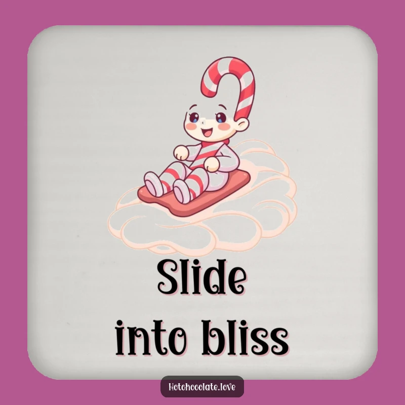 Funny Candy Cane Whipped Cream Coaster - Festive Drink Protection Gift