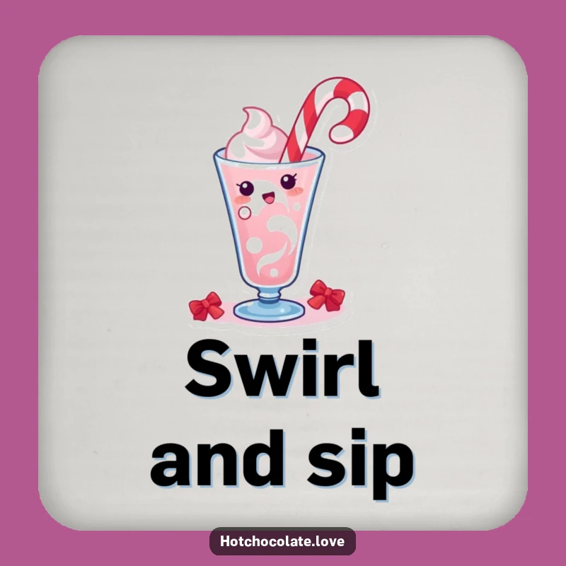 Funny Candy Cane Swirl Coaster: Protect Surfaces with Holiday Fun